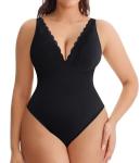 MERYOSZ Women's Tummy Control Lace Bodysuit