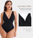 MERYOSZ Women's Tummy Control Lace Bodysuit