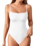 MANGOPOP Cami Thong Bodysuit with Square Neck