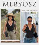 MERYOSZ Women's Tummy Control Lace Bodysuit