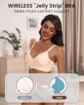 HORISUN Wireless Push Up Full Coverage Bra for Women Seamless Bras with Soft Support Regular and Plus Size (Nude,XL)
