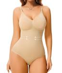 Slimming Bodysuit with Tummy Control, Beige