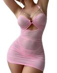 Avidlove Sheer Mesh Mini Babydoll with Thong