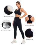 3 Piece Women's Gym Set: Leggings, Bra, Shorts