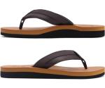 Men's Leather Arch Support Flip Flops - Khaki