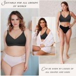 TOMEEK Bras for Women Non Wired Support Full Coverage Push up V Neck Seamless Wireless Bra Ladies Comfort Everyday Bras Zero Feel Bralettes with Pads(Light Black,M)