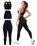3 Piece Women's Gym Set: Leggings, Bra, Shorts