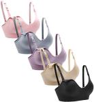 Suekaphin 5-Pack Wireless Nursing Bras, V Neck