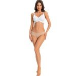 ANGOOL Seamless Bras for Women Wire Free Push Up V Neck Padded Bralette Soft Support Full Coverage Comfort Women Bra, White, L