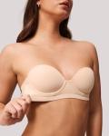 Halobliss Strapless Balconette Bra for Small Breasts