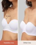 Halobliss Strapless Balconette Bra for Small Breasts