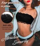 Wirefree Lace Strapless Bra Bandeau Top - Black XL