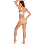 ANGOOL Seamless Bras for Women Wire Free Push Up V Neck Padded Bralette Soft Support Full Coverage Comfort Women Bra, White, L