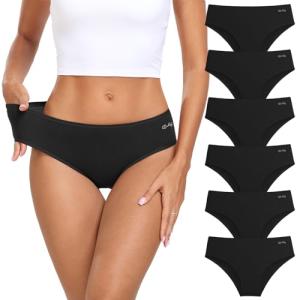 Coskefy Women's Cotton Hipster Panties 6 Pack