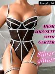 Sparkly Strappy Corset Bodysuit for Women