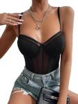 Lilosy Sheer Strappy Wireless Mesh Babydoll Teddy