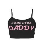 Strappy "Come Here Daddy" Lingerie Set - Black
