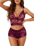 Lilosy Floral Lace Cami and Shorts Set