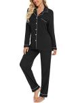 Anjue Plus Size Black Sleepwear Pajamas Set