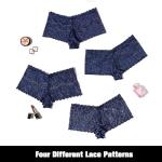 Avidlove Women's Navy Blue Lace Cheeky Boyshorts