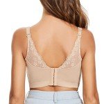 FallSweet Push Up Bras for Women Lace Plus Size Wide Back Underwire Longline Corset Bra(Beige, 38B)