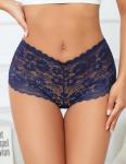 Avidlove Women's Navy Blue Lace Cheeky Boyshorts