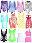 12-Piece Women's Fishnet Lace Babydoll Set