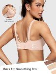Vertvie Bras for Women Non Wired Deep V Seamless Wireless Push Up Bra Comfort Plunge T Shirt Soft Support Full Coverage Everyday Bralettes(Jacquard Nude,Large)