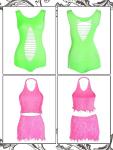 12-Piece Women's Fishnet Lace Babydoll Set