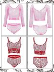 12-Piece Women's Fishnet Lace Babydoll Set