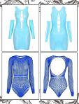 12-Piece Women's Fishnet Lace Babydoll Set