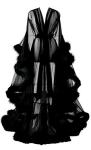 Sexy Black Feather Robe for Photoshoots