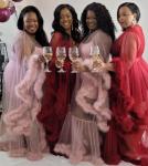 Sexy Black Feather Robe for Photoshoots