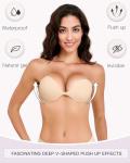 Seamless Sticky Push-Up Bra in Warm Beige