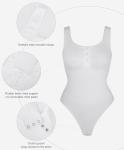 Popilush Women’s White Sleeveless Thong Bodysuit