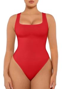 FeelinGirl Seamless Tummy Control Bodysuit - Rust Red