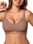 OEAK Women’s Scalloped Wireless Push-Up Bralette