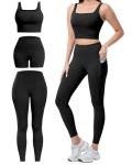 3-Piece Women's Workout Set: Leggings, Shorts, Bra