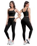 3-Piece Women's Workout Set: Leggings, Shorts, Bra
