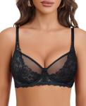Avidlove Lace Bralette - Sexy Push-Up Black Lingerie