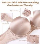 DotVol Women's Multiway Push Up Convertible Underwire Strapless Bra Thick Padded Everyday Bra(Beige,36C)