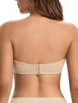 Beige Strapless Non-Slip Padded Tube Top Bra