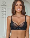 Avidlove Lace Bralette - Sexy Push-Up Black Lingerie