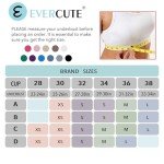 Evercute Women's Sports Bras Adjustable Deep V Neck Bras Wireless Spaghetti Strap Criss Cross Padded Seamless Low Support Sexy Everyday Bras