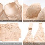 FallSweet Push Up Bras for Women Lace Plus Size Wide Back Underwire Longline Corset Bra(Beige, 38B)