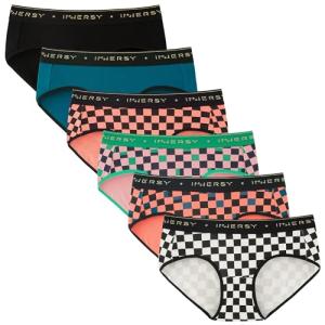 INNERSY Women's Cotton Hipster Briefs 6 Pack