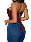 Lace Up Overbust Corset Tops for Women