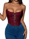 Lace Up Overbust Corset Tops for Women