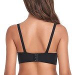 FallSweet Add Two Cups Lace Push Up Bra Ultra Padded Wireless Support Brassiere (Black, 32B)
