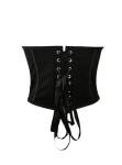 Black Lace-Up Strapless Corset Bustier Top
